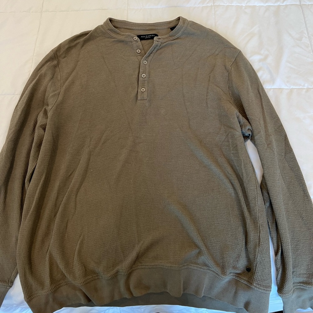 All saints green Henley (fits large)